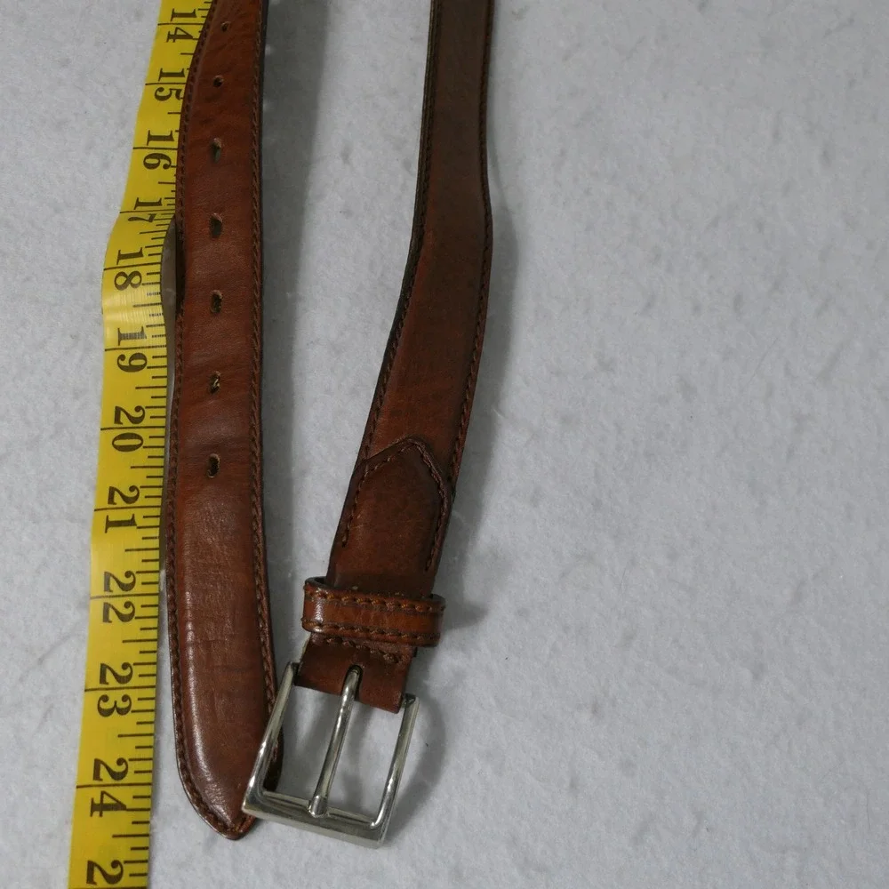 Polo Ralph Lauren Mens Leather Belt 42 Brown Made in Italy Classic Dress 2110109